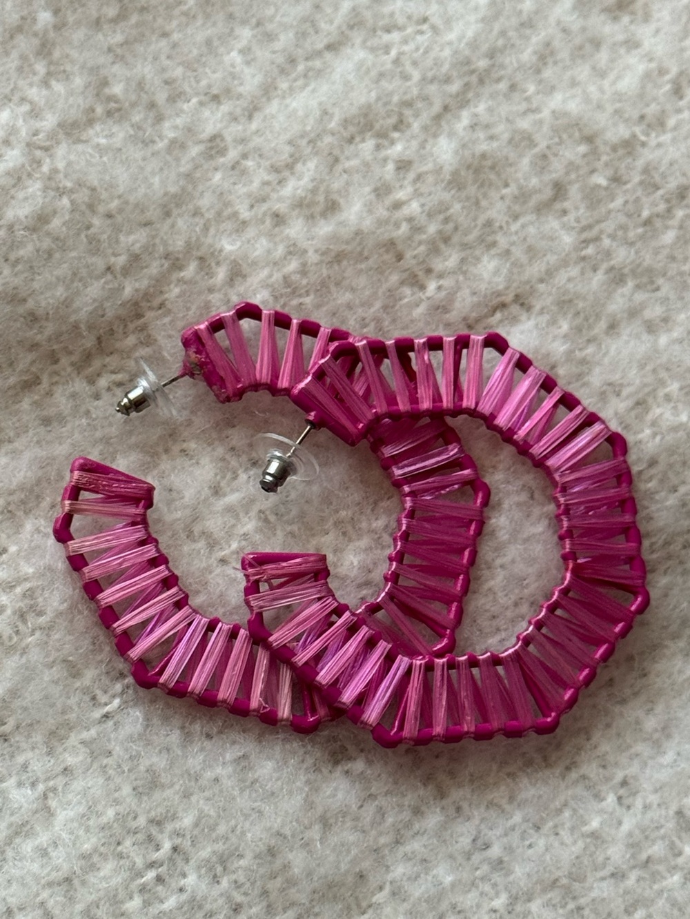 Kohl’s Geometric Rattan Woven Drop Hoop Summer Earrings